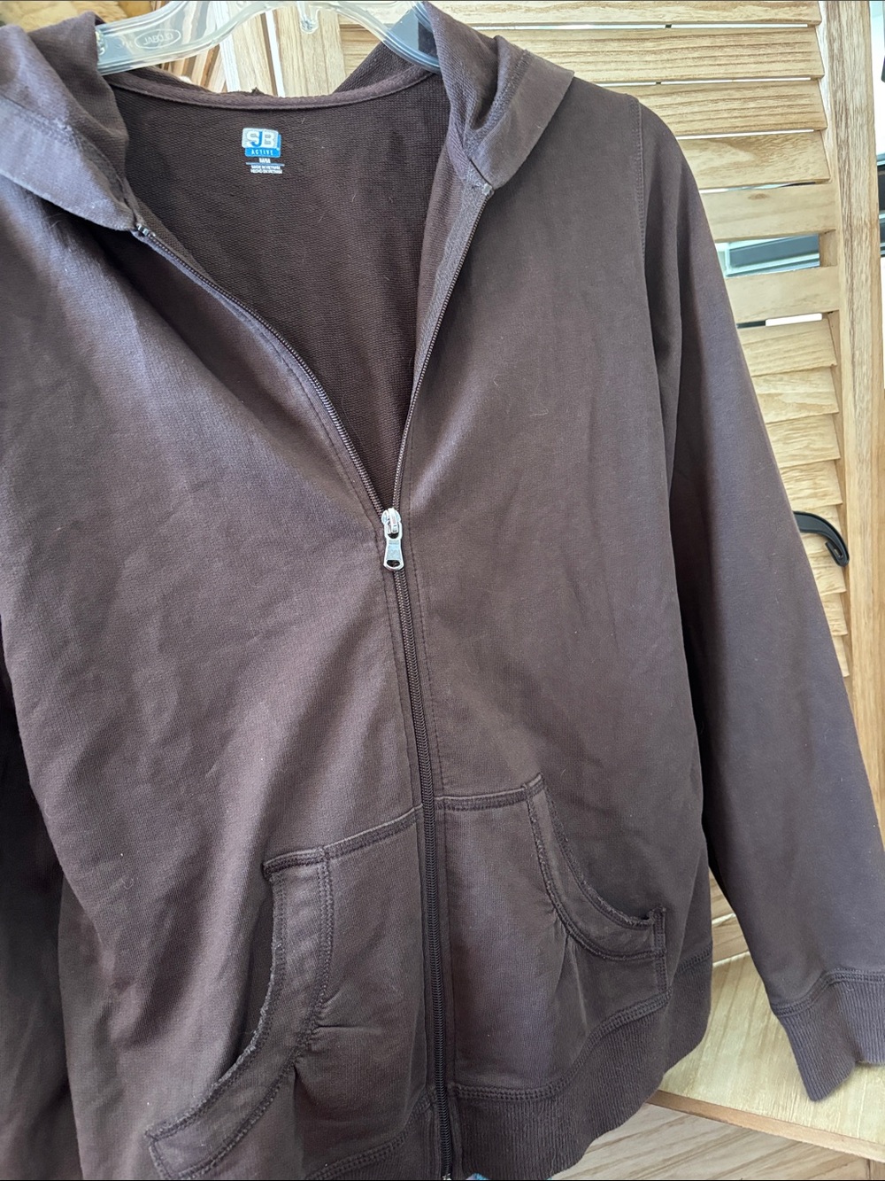 SB Active Women's Brown French Terry Zip-Up Hoodie Jacket Medium